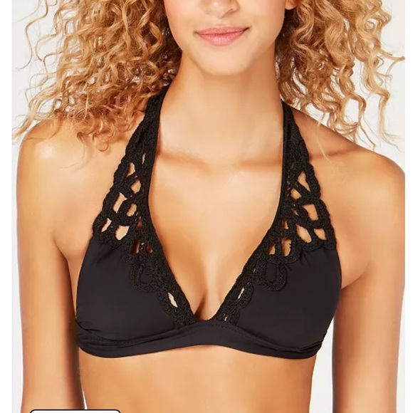 BECCA Other - BECCA by Rebecca Virtue Swim Crochet ‘Spiritual Halter Bikini Top’ in Black NEW
